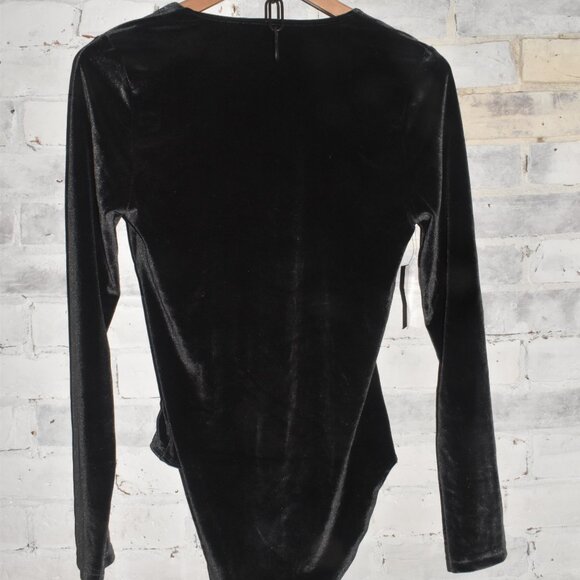 NWT! American Apparel Crushed Velvet Gray Noir Bodysuit Size L! - Picture 5 of 5
